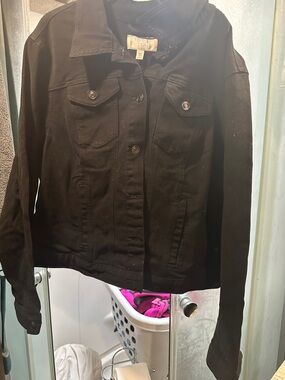 Time and Tru Black Jean Jacket